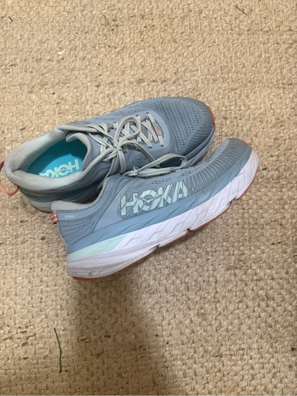 HOKA Women's Light Blue Bondi 7 Running Shoes